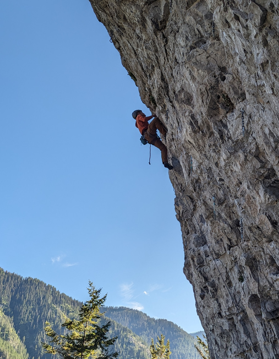 Sport climbing near Jackson, Wyoming